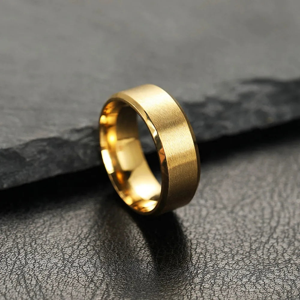 Anillo Negro Mate de Acero