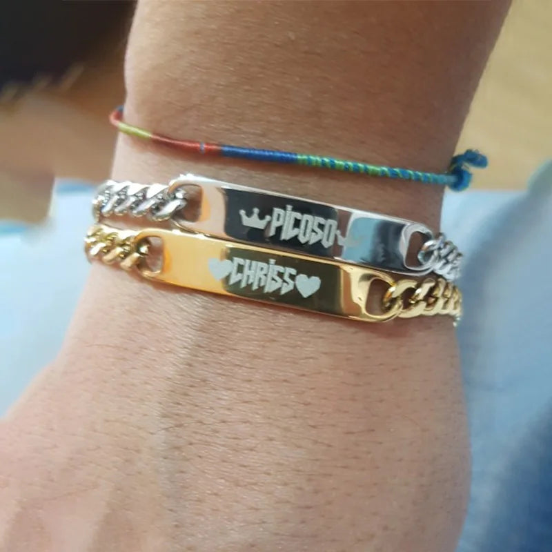Pulsera Grabada con Nombre y Fecha