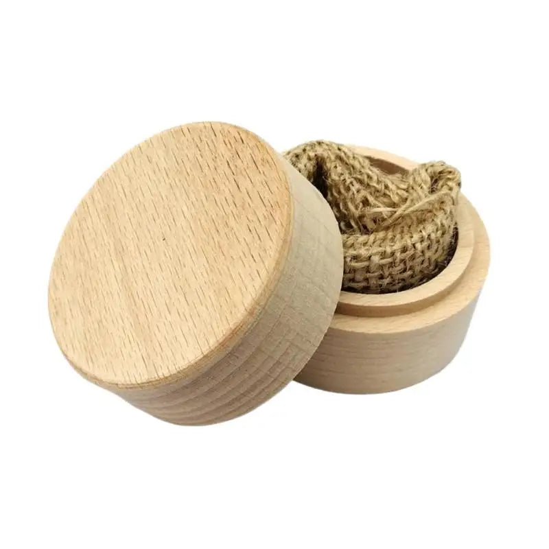 Round Minimalist Wood Ring Box Eco-Friendly Natural Jewelry Storage Case for Wedding Proposal Engagement Gift
