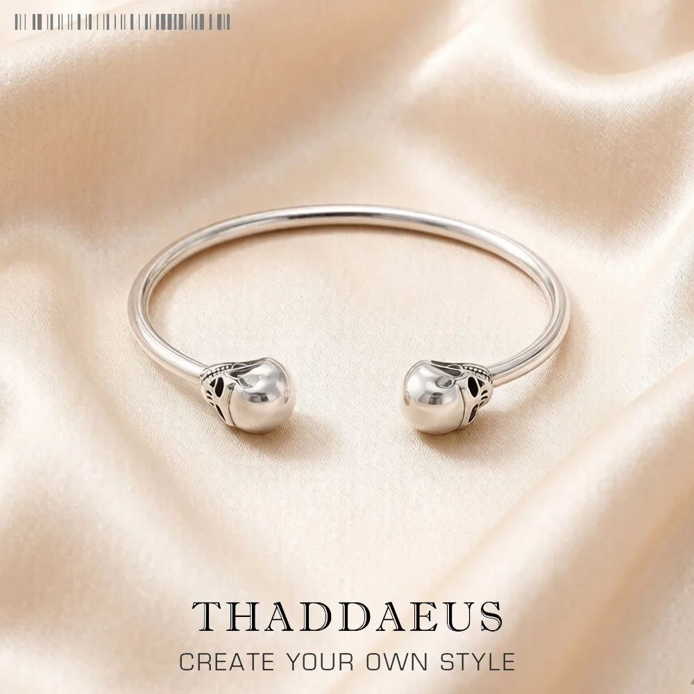 Brazalete Rebelde de Plata 925 con Calavera