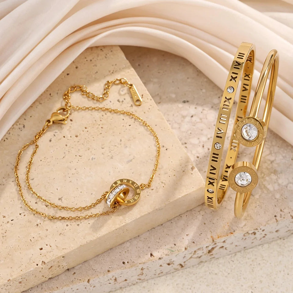 Pulsera Abierta con Números Romanos
