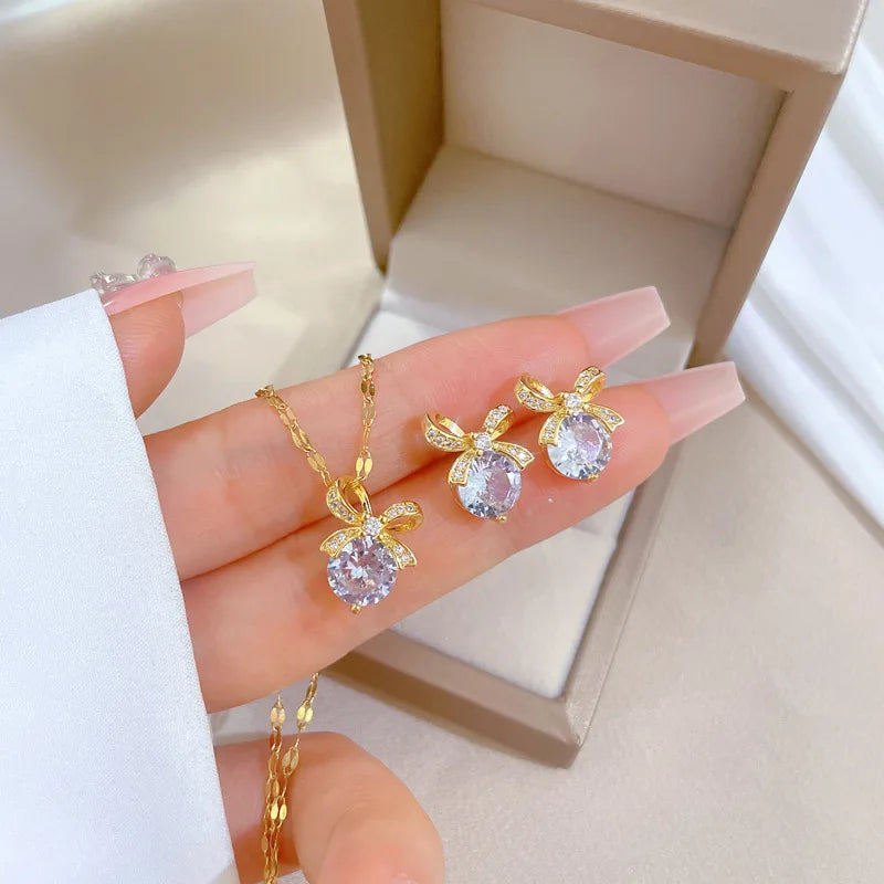 Conjunto de Acero con Cristal Austríaco