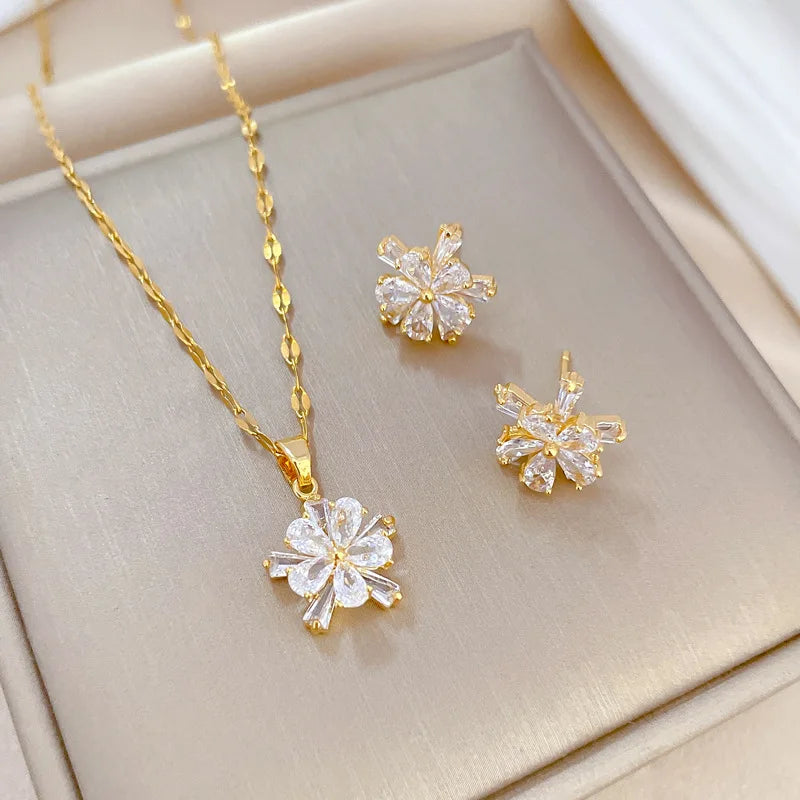 Conjunto de Acero con Cristal Austríaco