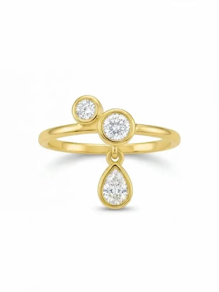 Anillo de Plata 925 con Circonita Gota