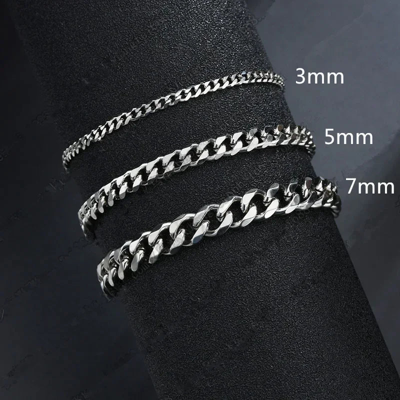 Pulsera de Cadena Cubana de Acero