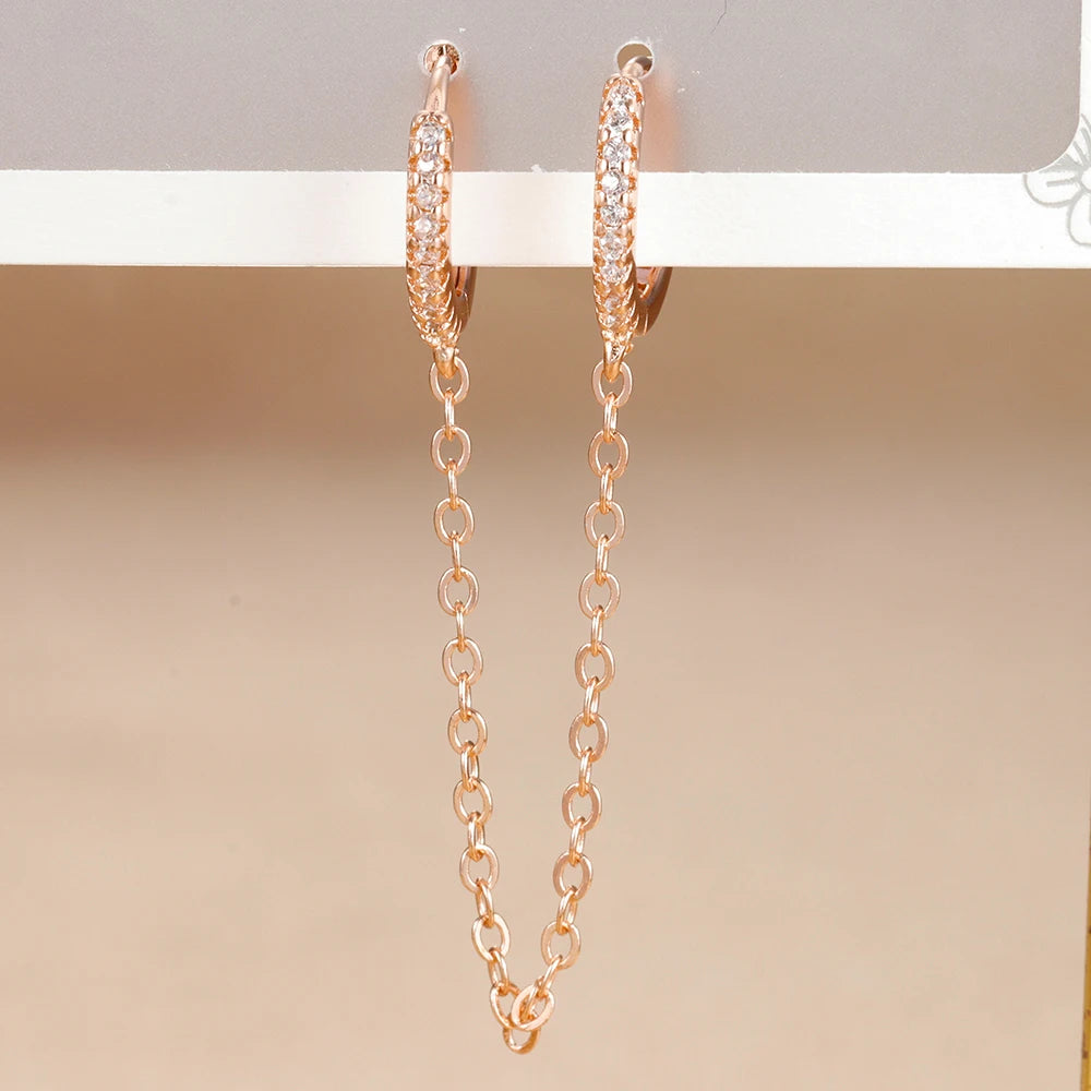 Aros de Acero con Doble Cadena y Cristal