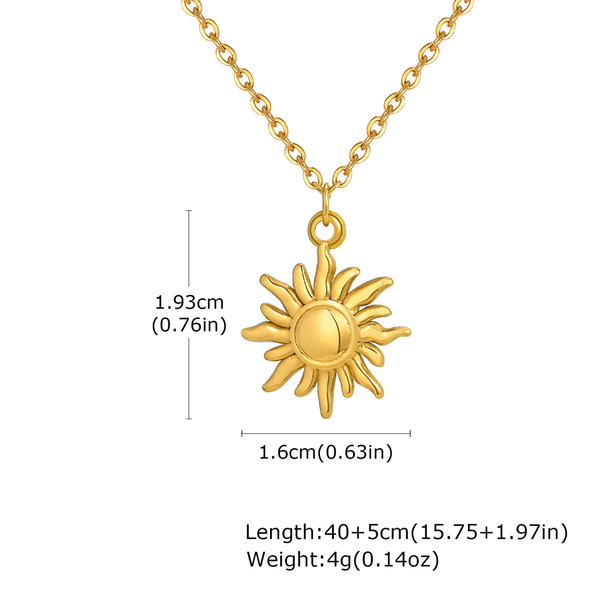 Collar Dorado de Acero con Girasol