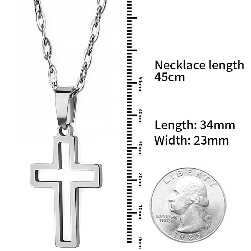 Collar Punk de Acero con Cruz