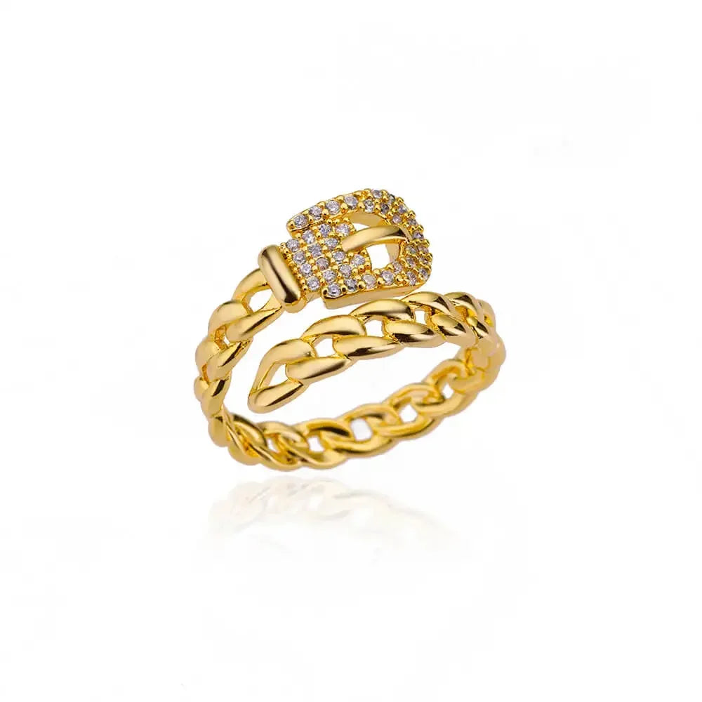 Anillo Dorado Vintage con Corazón