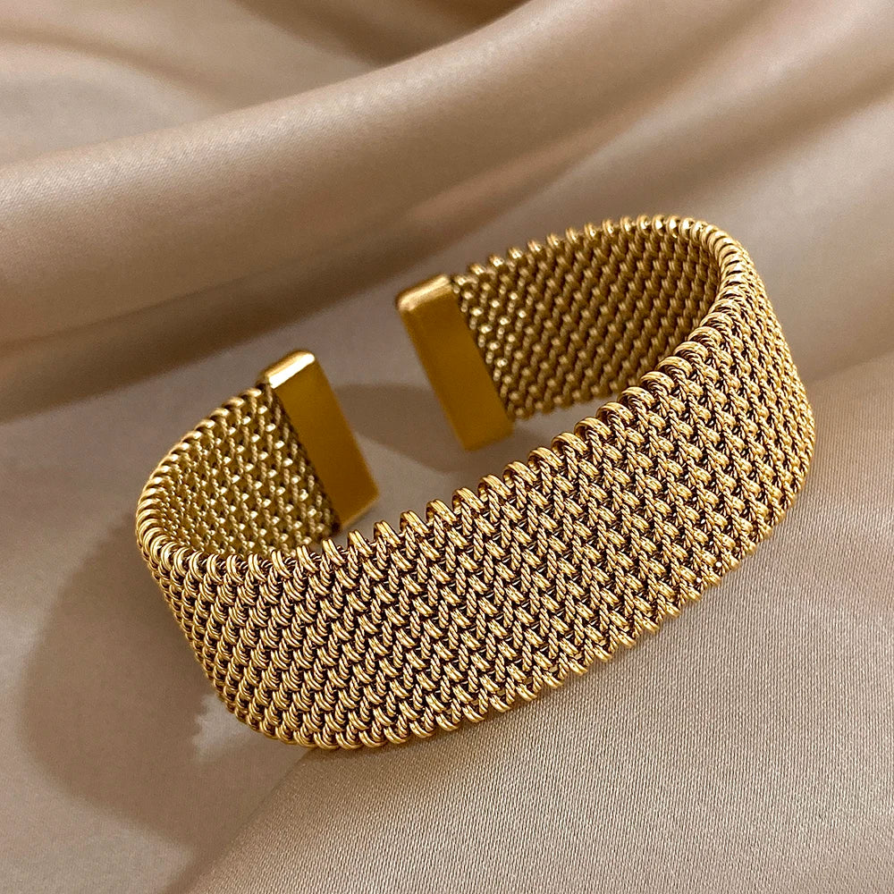 Brazalete Vintage de Malla Trenzada