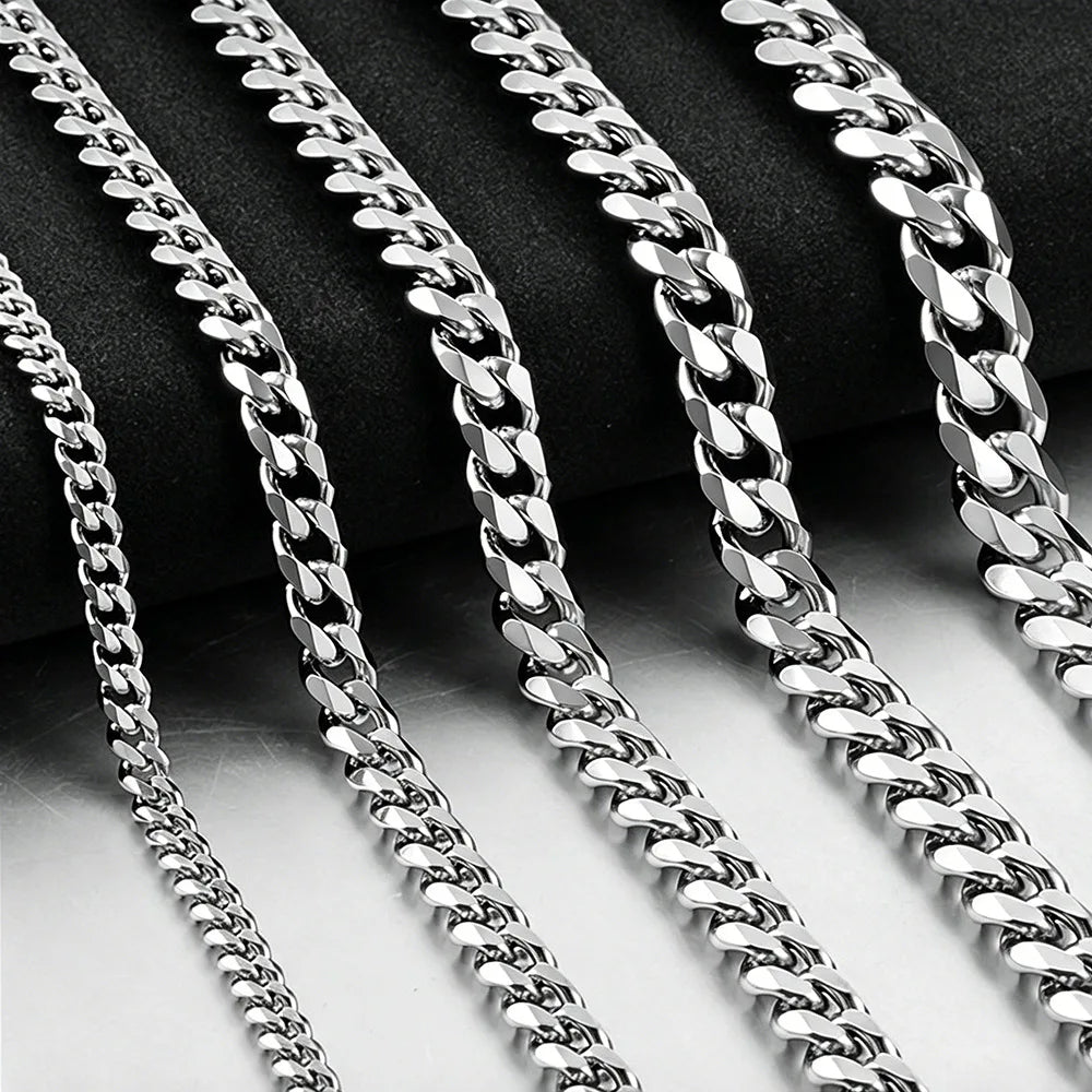 Collar de Cadena Cubana de Acero