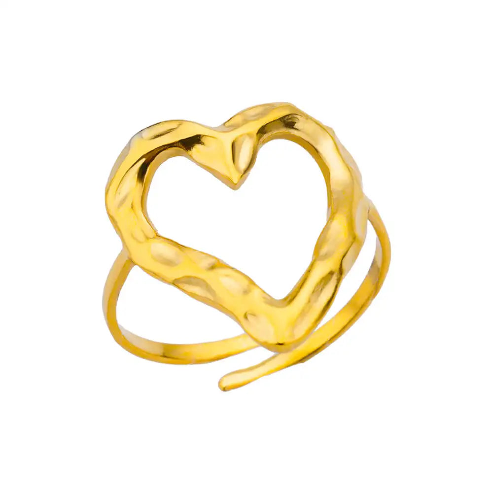Anillo Abierto Dorado de Acero