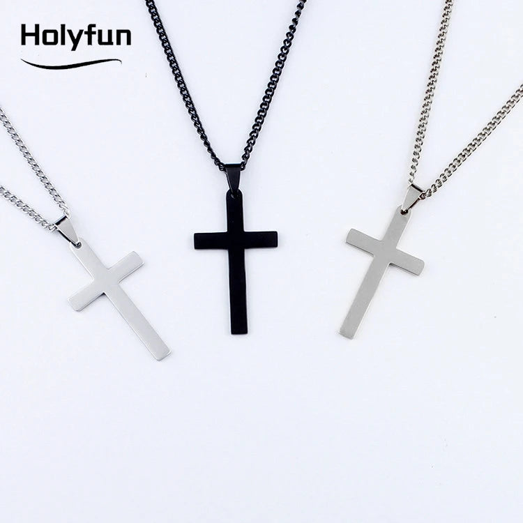 Collar de Acero con Cruz