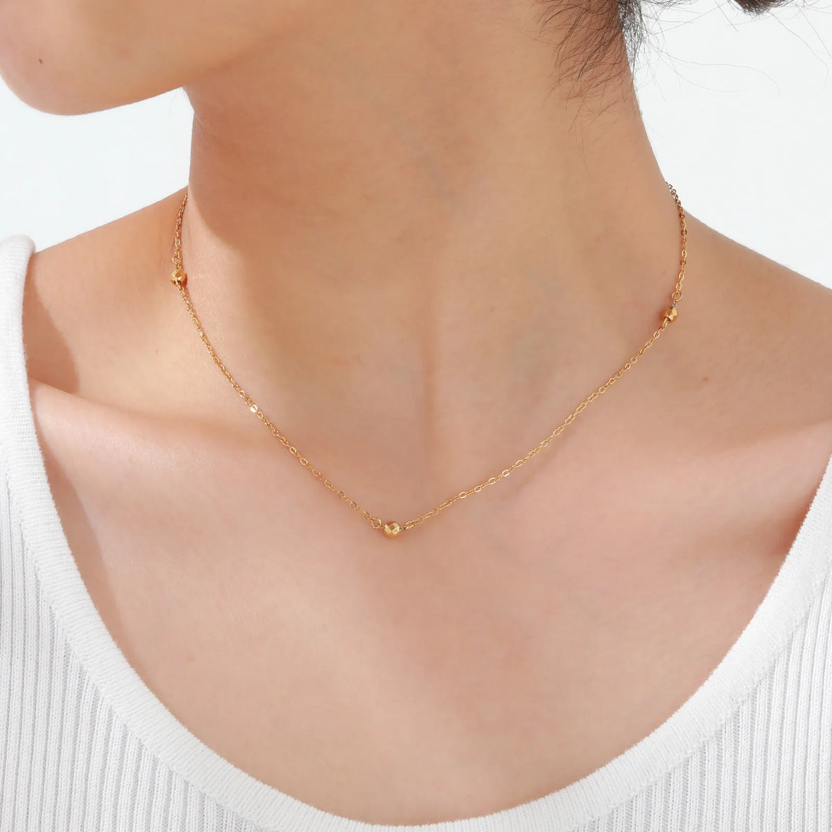 Collar Rolo Dorado de Acero Inoxidable