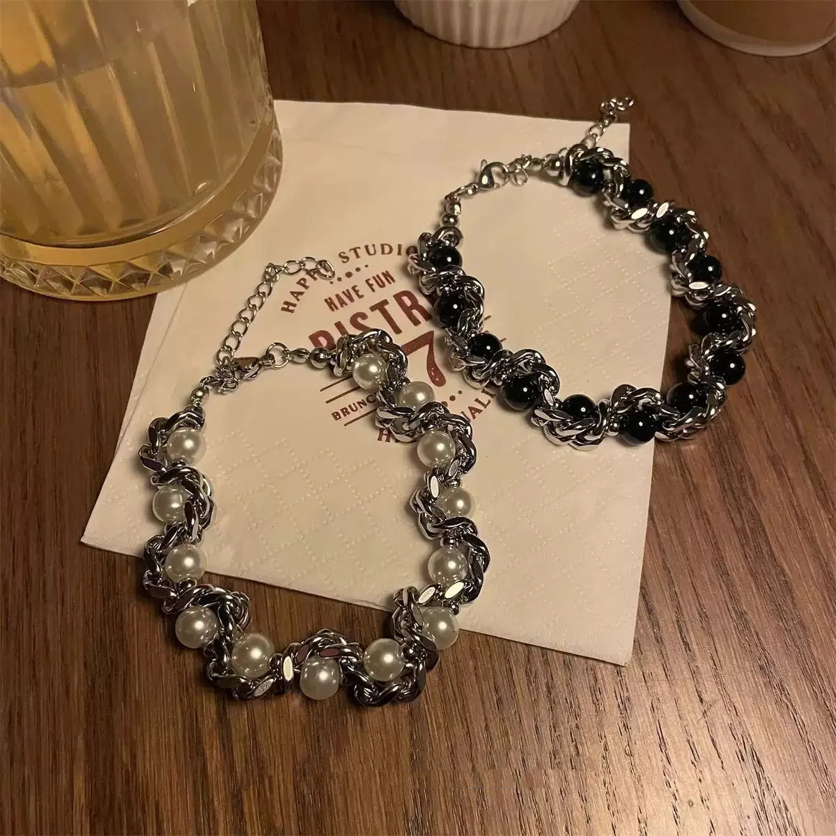 Pulsera Y2K de Acero con Cuentas