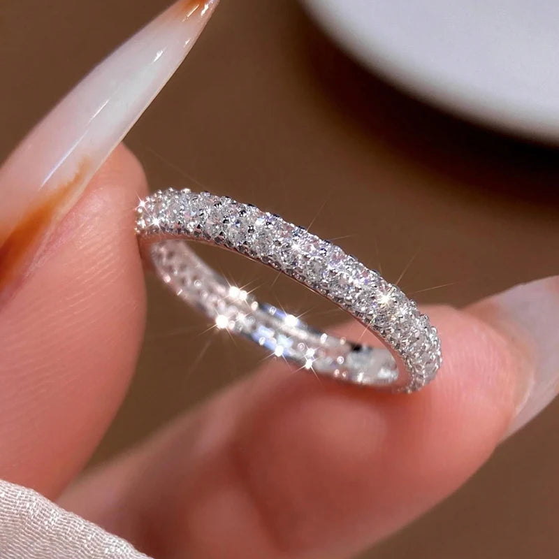 Anillo Apilable de Plata 925 con Circonitas