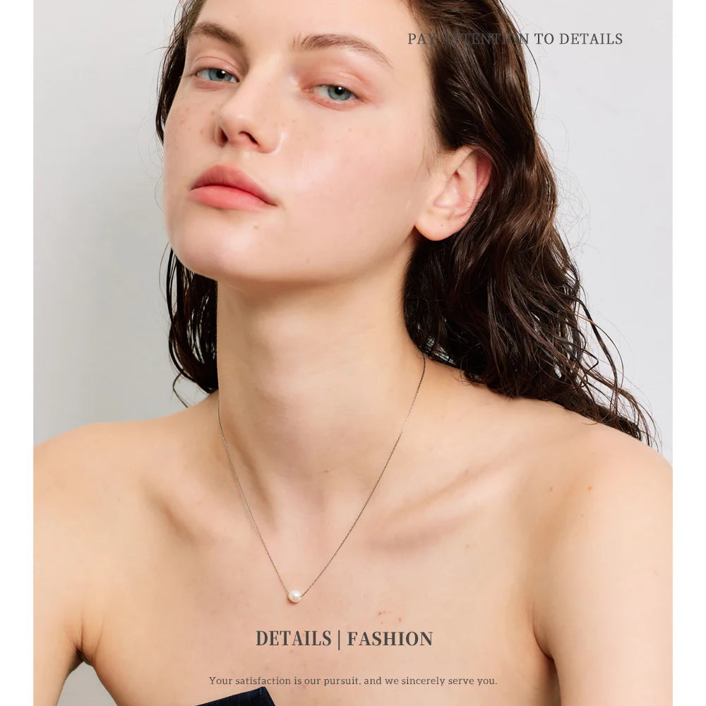Collar de Acero con Perla de Agua Dulce
