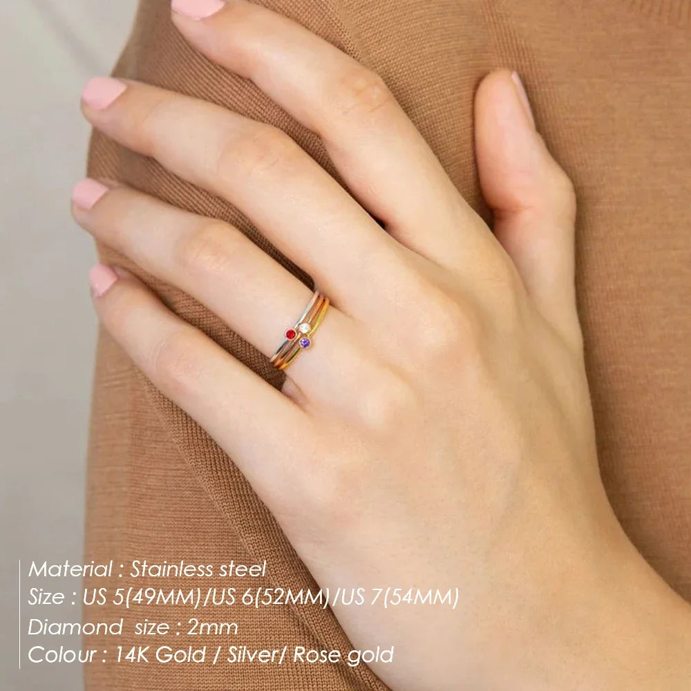 Anillo Personalizado con Piedra de Nacimiento