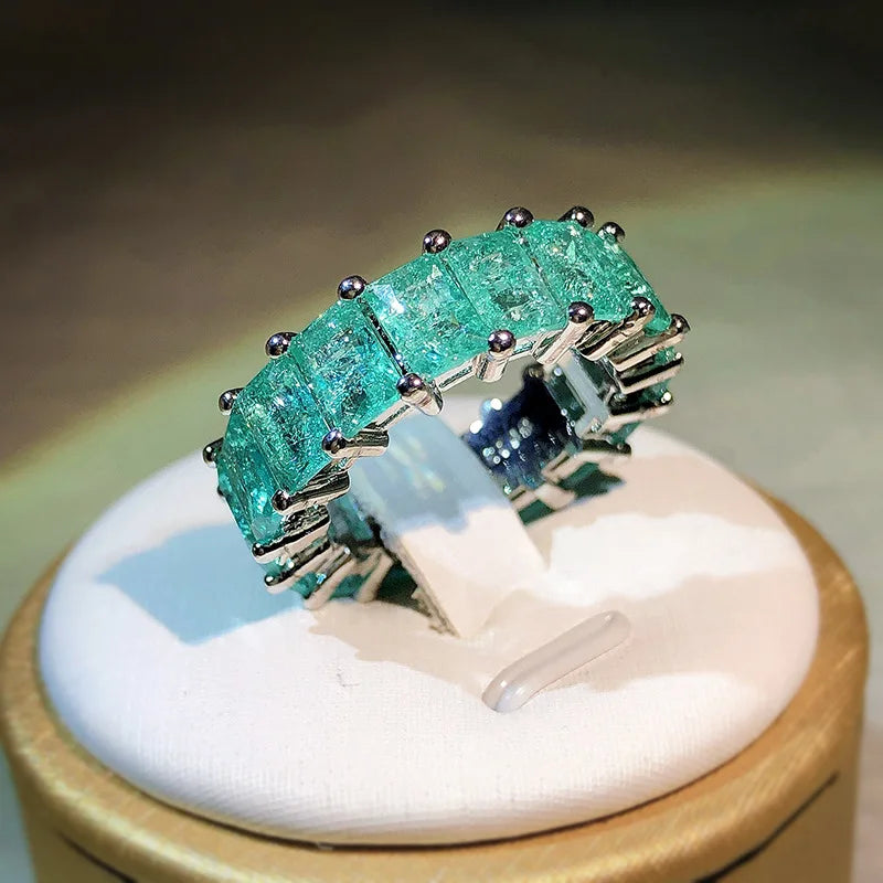 Anillo Princesa de Plata 925 con Piedra Paraíba