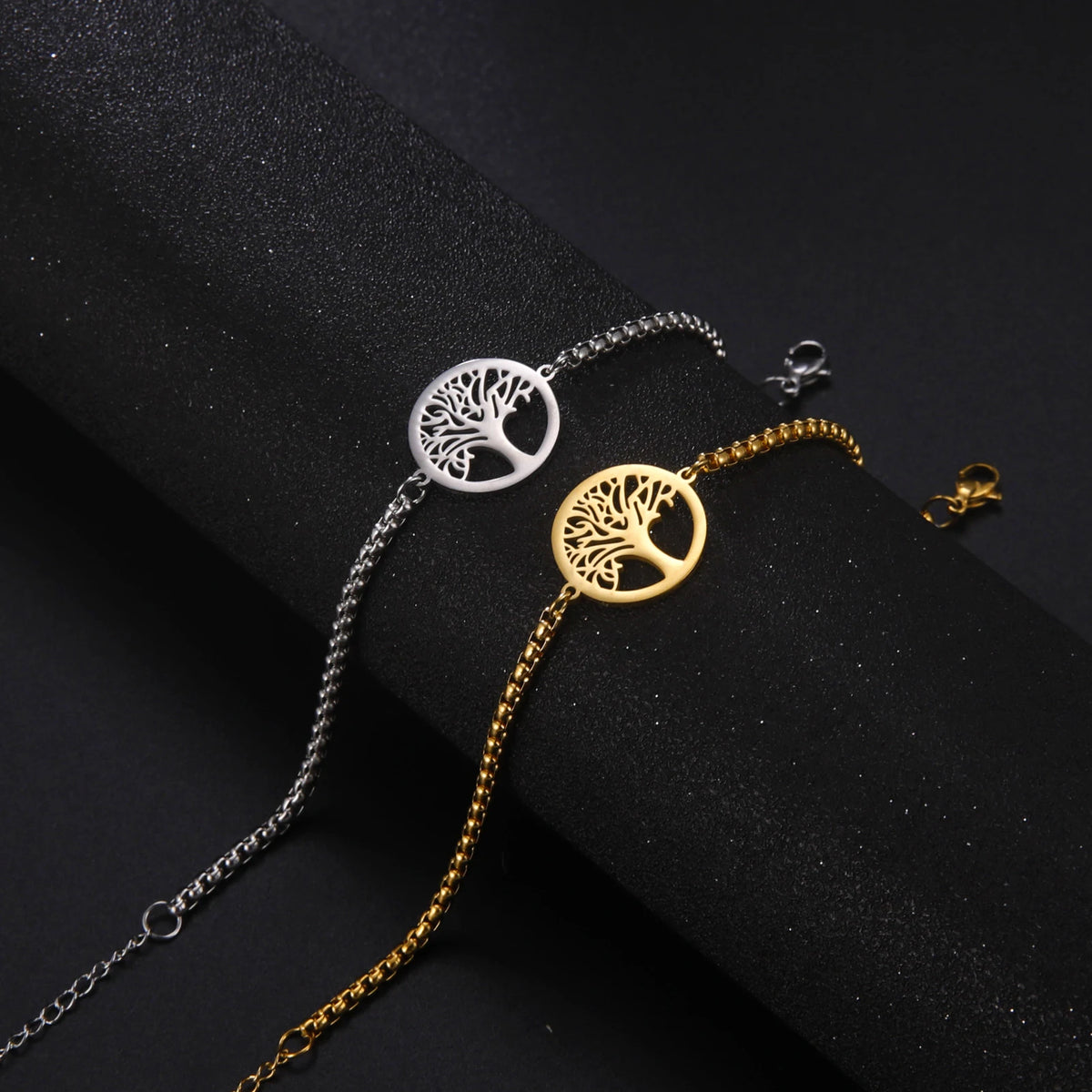Pulsera de Acero con Árbol de la Vida