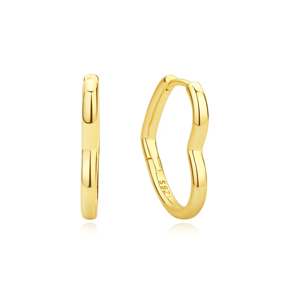 Aros de Corazón de Plata 925 en Oro Rosa