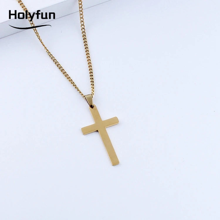 Collar de Acero con Cruz