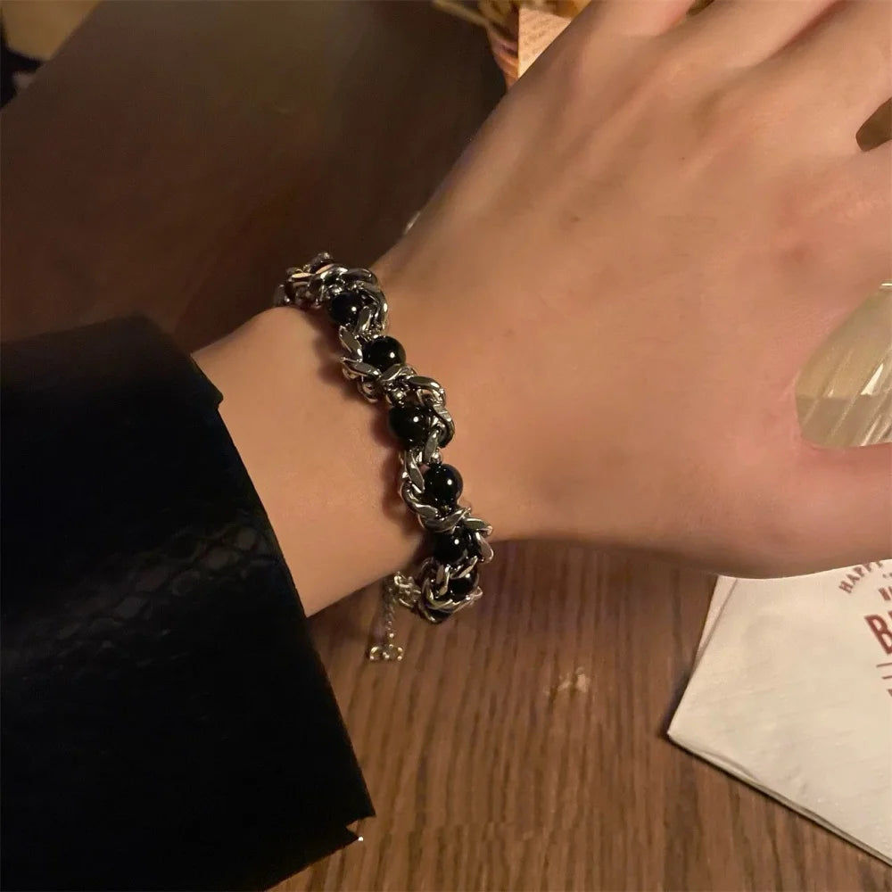 Pulsera Y2K de Acero con Cuentas