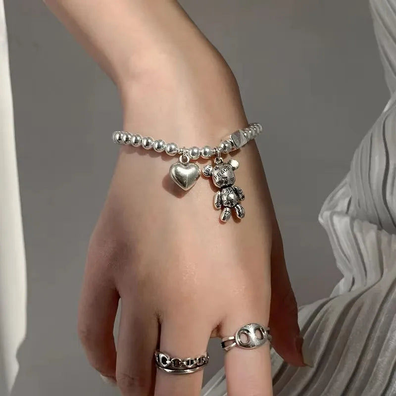 Pulsera de Plata 925 con Colgante de Oso