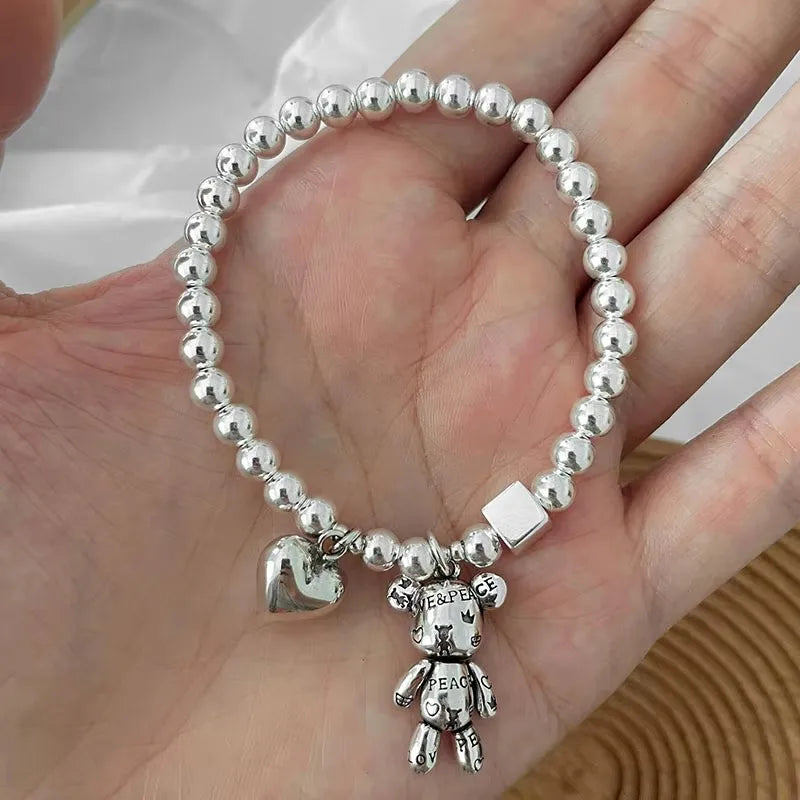 Pulsera de Plata 925 con Colgante de Oso
