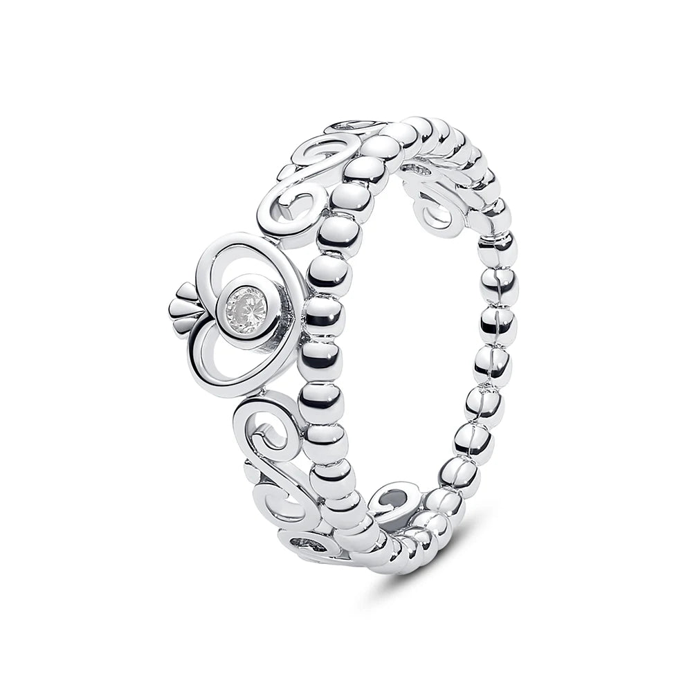 Anillo de Plata 925 con Corazón y Corona