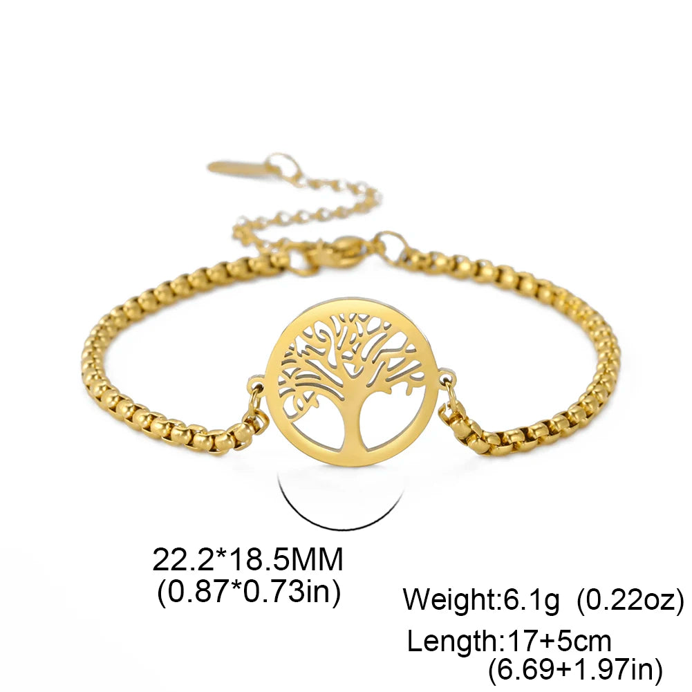 Pulsera de Acero con Árbol de la Vida