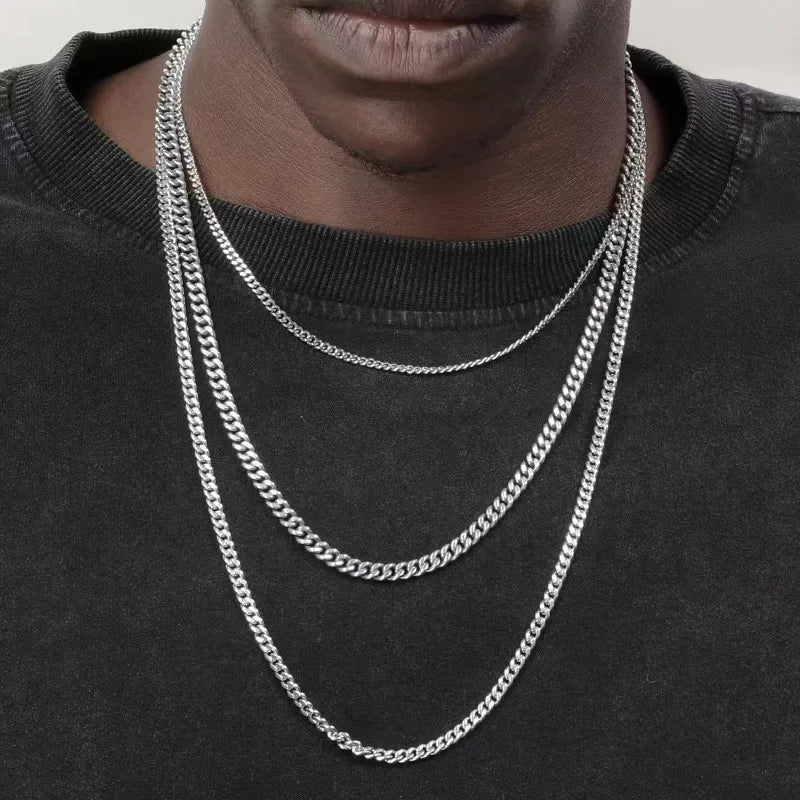 Collar de Cadena Cubana de Acero