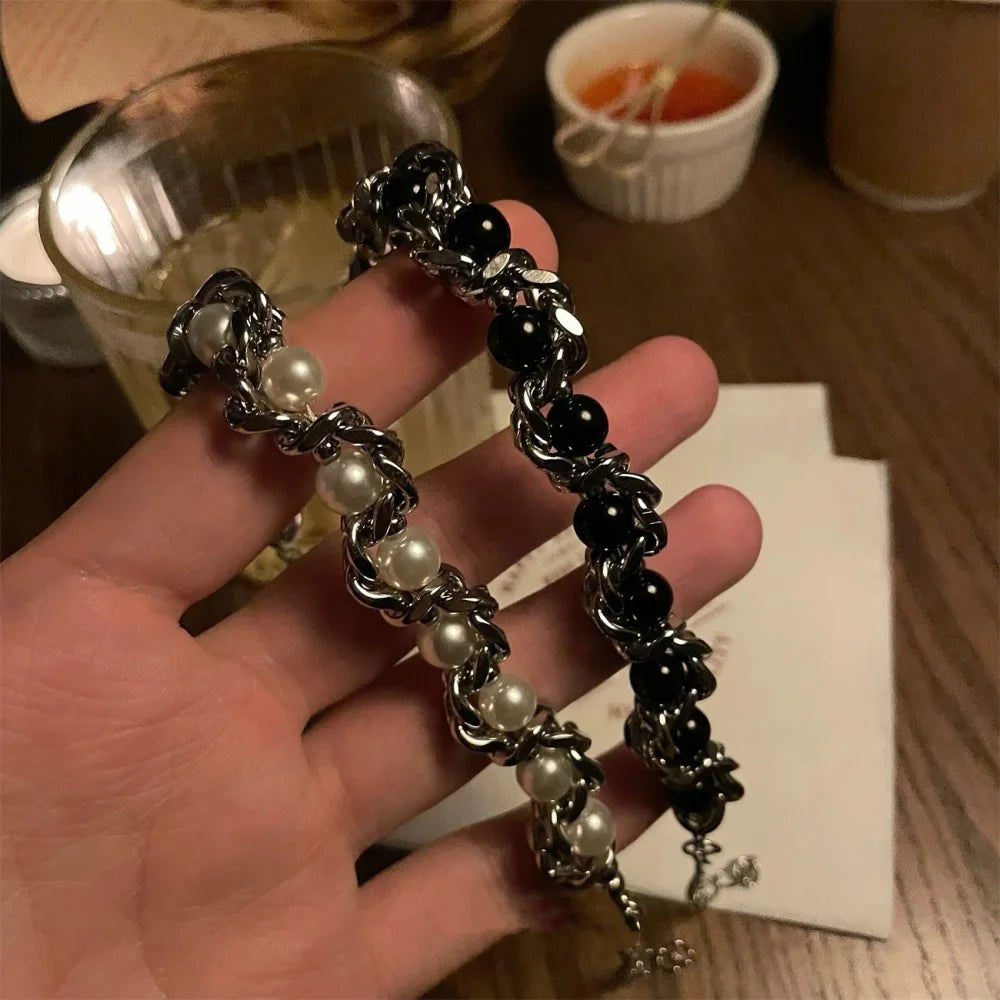 Pulsera Y2K de Acero con Cuentas