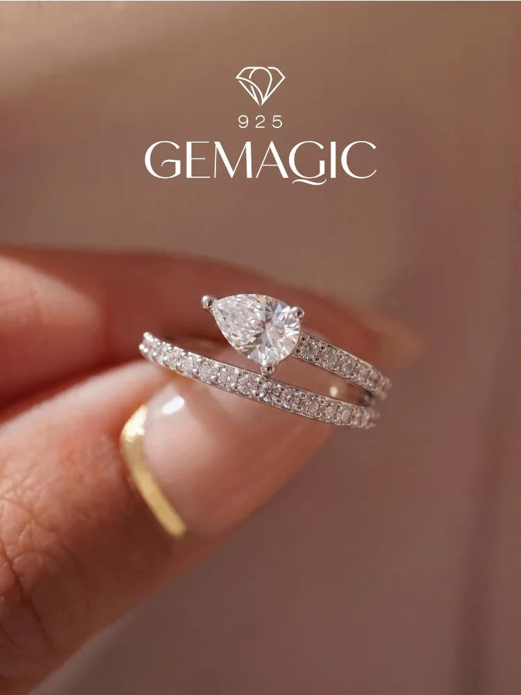 Anillo de Plata 925 con Circonita Pera