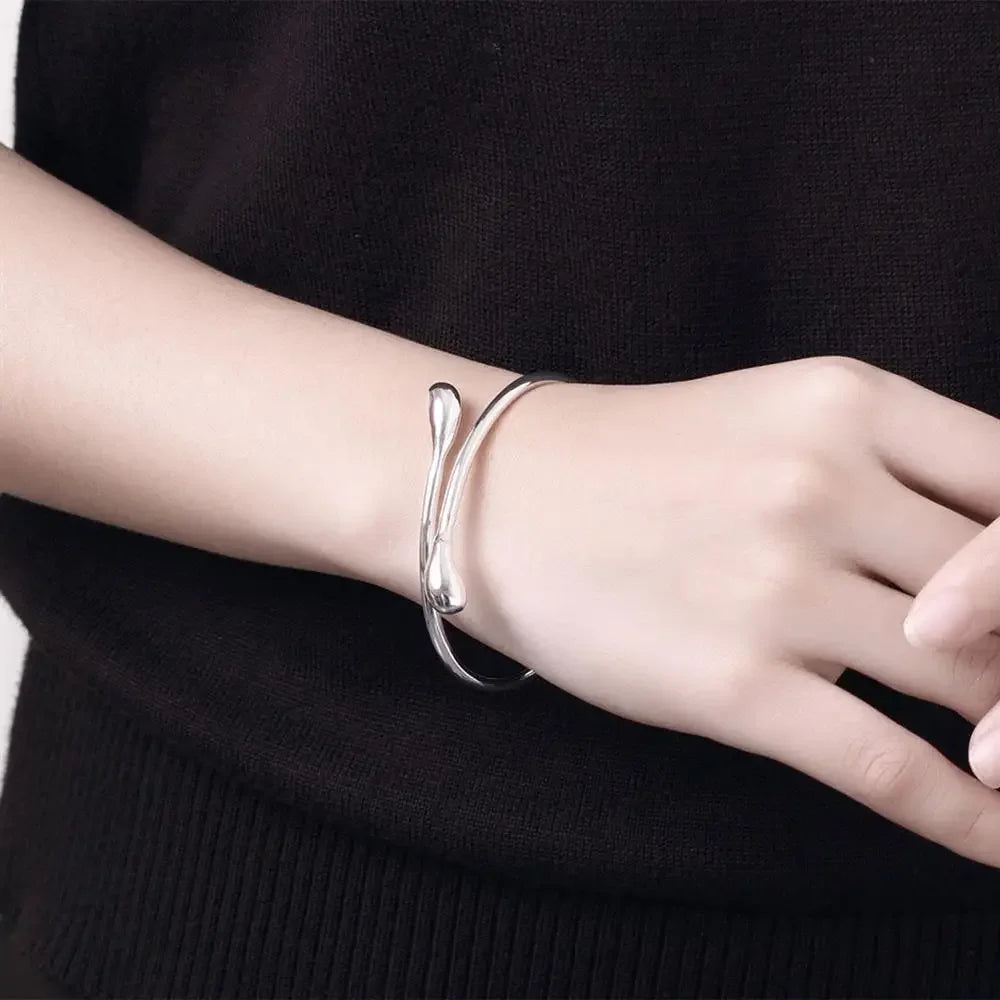 Pulsera de Plata 925 con Gotas de Agua