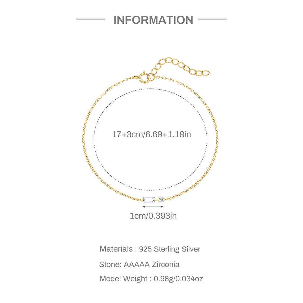 Pulsera Dorada de Plata 925 con Circón