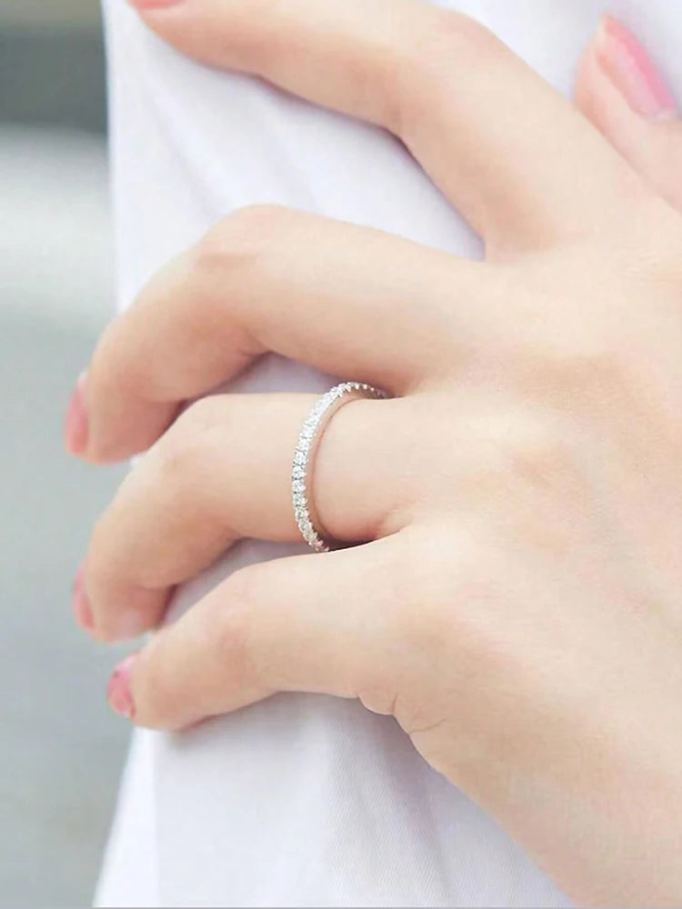 Anillo Apilable de Plata 925 con Circonitas