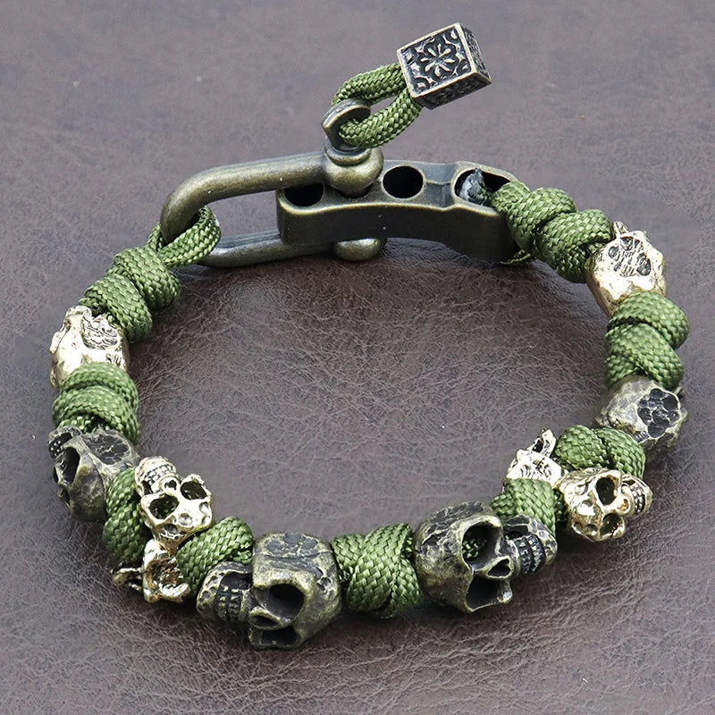 Pulsera Ajustable Vintage con Calavera