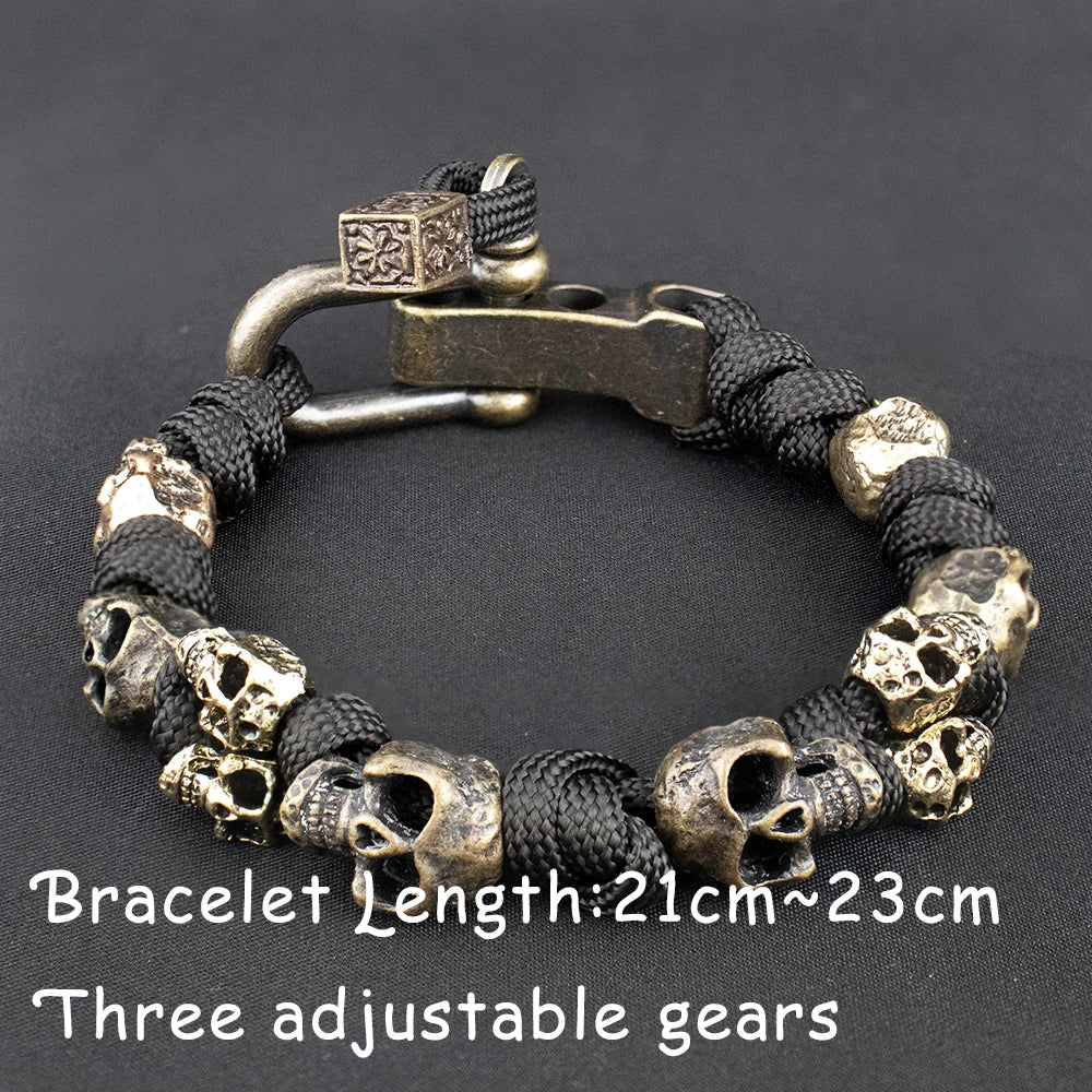 Pulsera Ajustable Vintage con Calavera