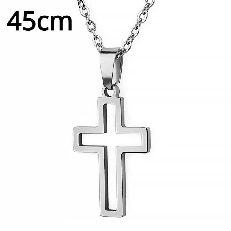 Collar Punk de Acero con Cruz