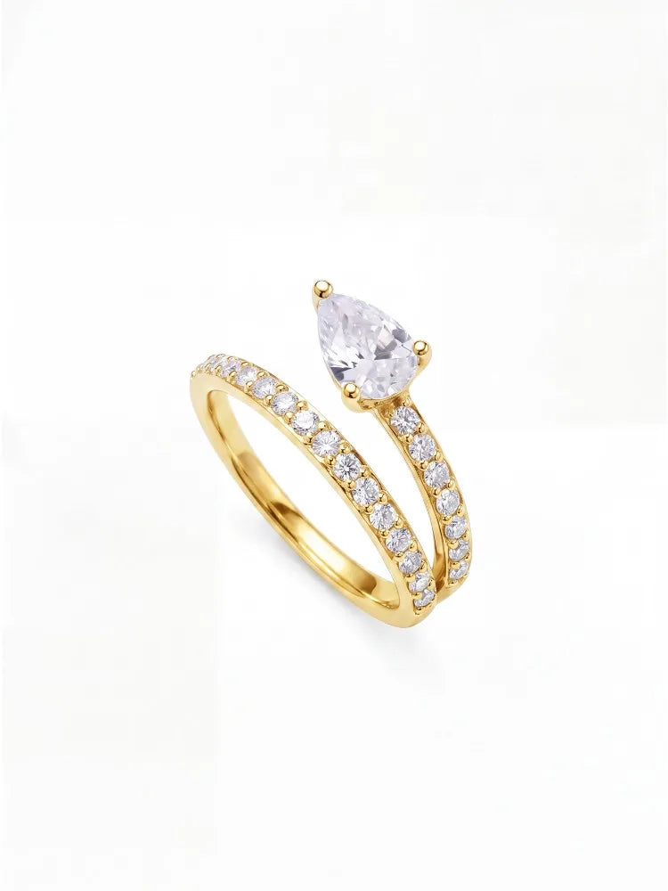Anillo de Plata 925 con Circonita Pera