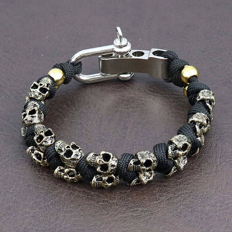 Pulsera Ajustable Vintage con Calavera