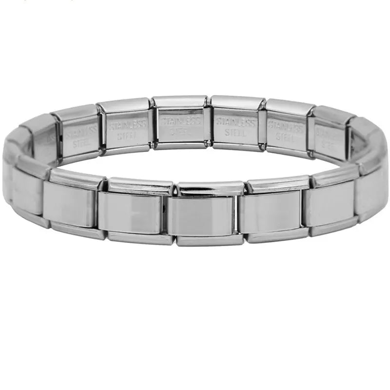 Pulsera Plateada de Acero de 9 mm