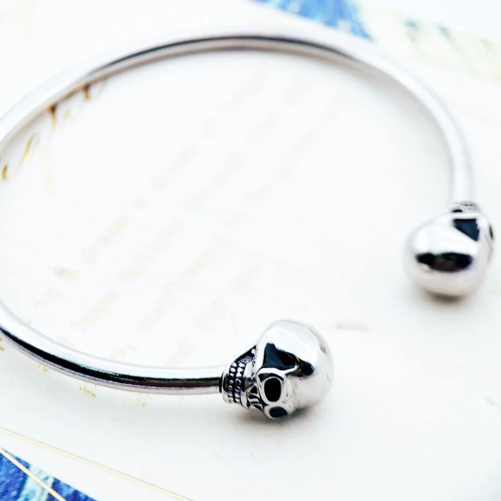 Brazalete Rebelde de Plata 925 con Calavera
