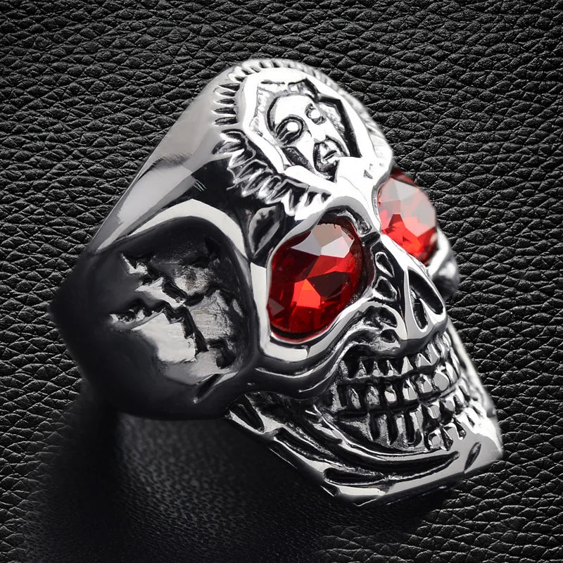 Anillo Punk de Acero con Calavera