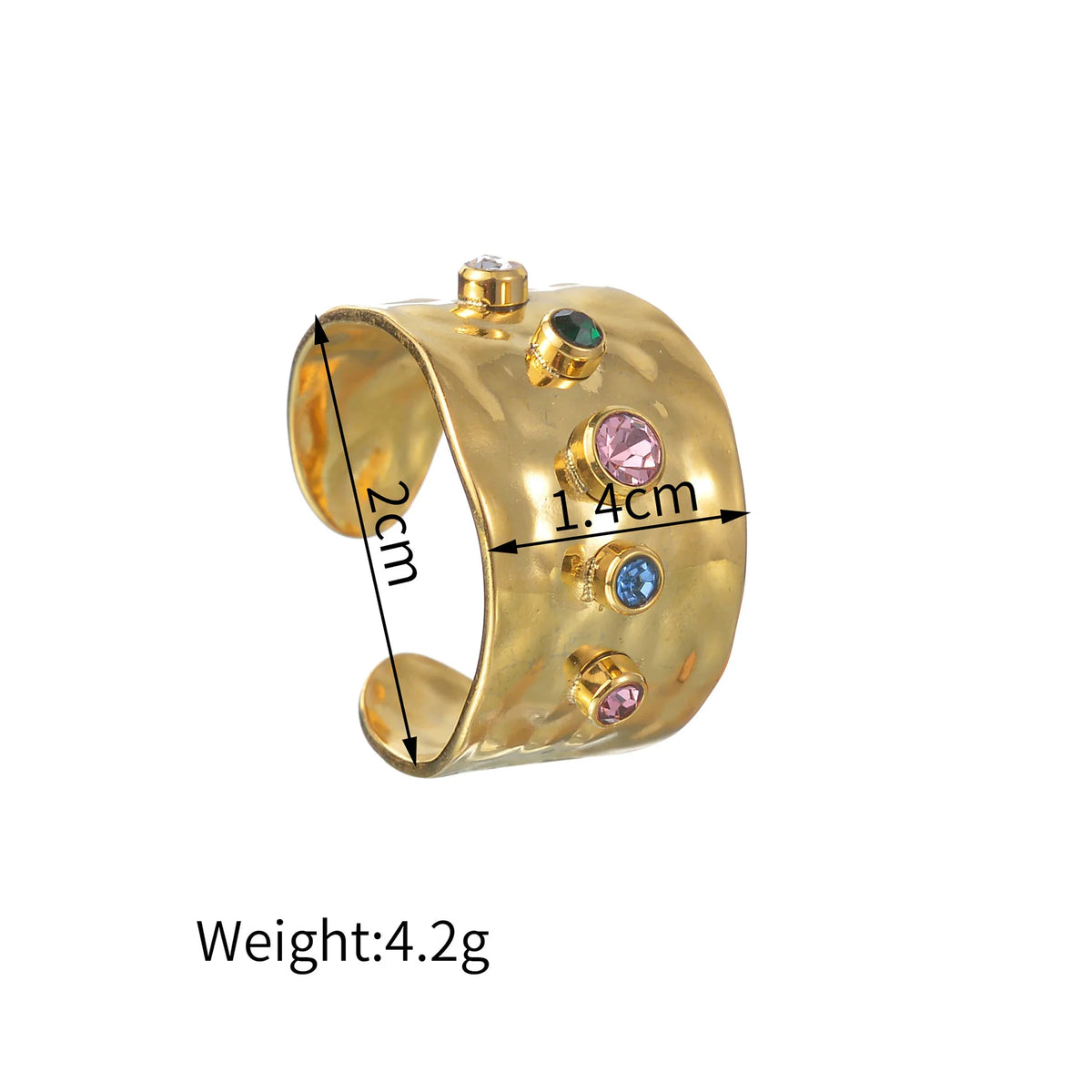 Anillo Vintage Dorado de Colores