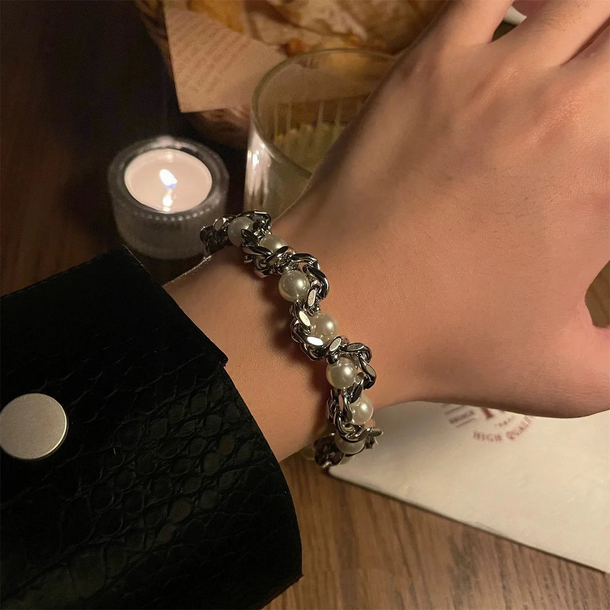 Pulsera Y2K de Acero con Cuentas