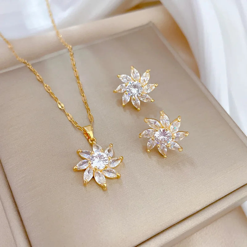 Conjunto de Acero con Cristal Austríaco