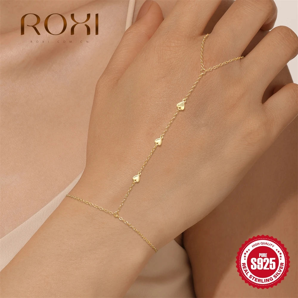 Pulsera de Mano de Plata 925 con Pez Koi y Mariposa