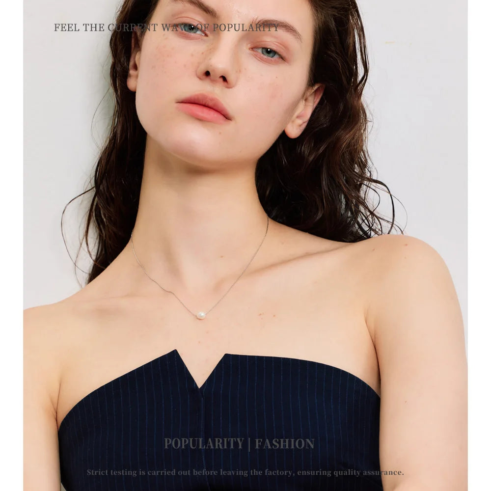 Collar de Acero con Perla de Agua Dulce